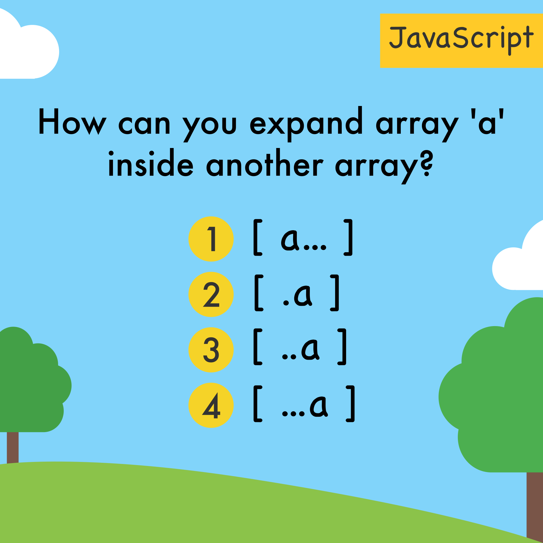 How can you expand array 'a' inside another array?